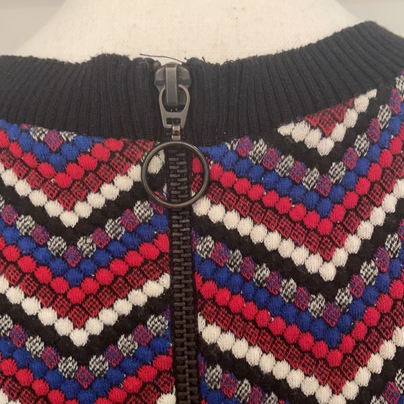 Zara Retro Zig Zag Chevron Print Short Sleeve Knit Dress - Picture 6 of 8